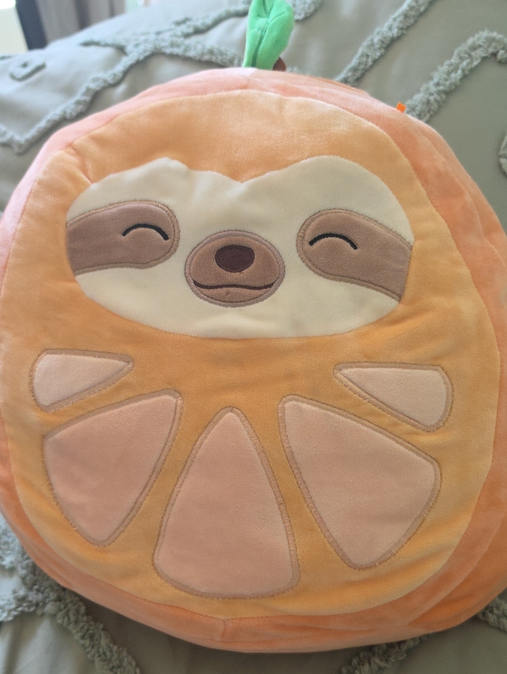 Peach Sloth Plush Pillow for Kids - Soft Orange Comfort